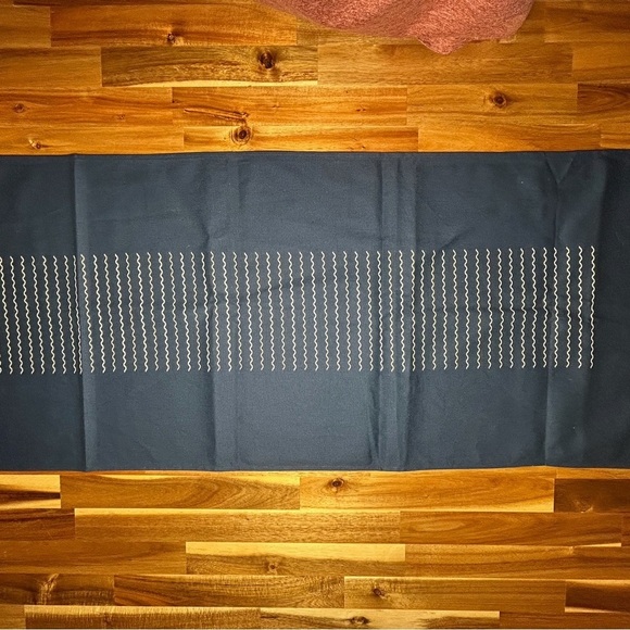 Pair of Territory x Alltrue Collab Navy Blue White Stripes 100% Cotton Runner - Picture 9 of 11